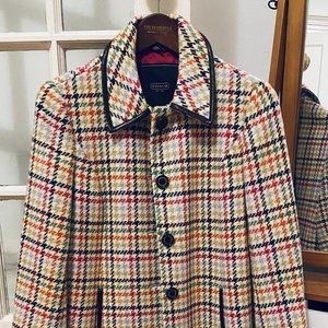 Coach Jacket - multi-colored houndstooth, spring